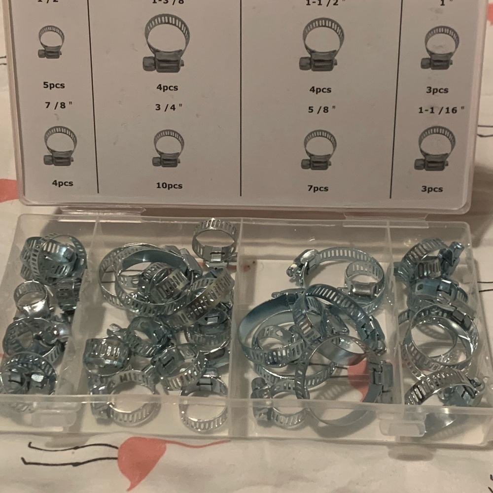 Assorted Metal Hose Clamps Set 40pc